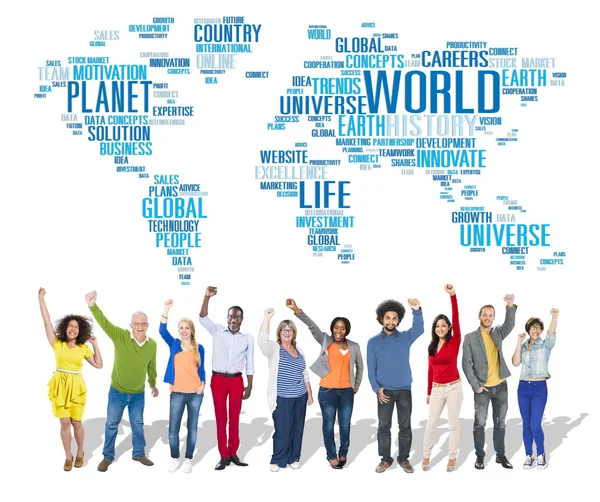 Diversità Persone e concetto di globalizzazione nel mondo — Foto Stock