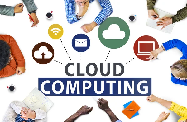 Business People y Cloud Computing Concept — Foto de Stock