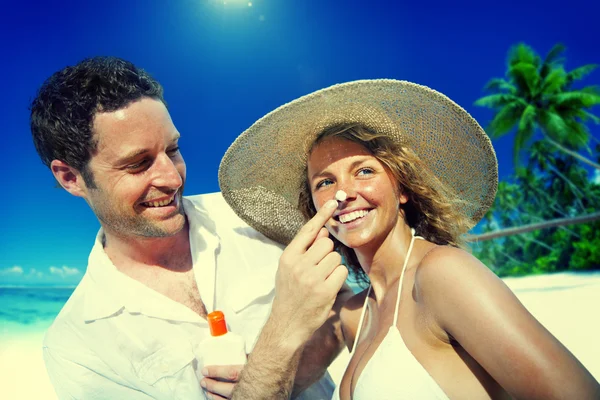 Pareja playa romántico concepto — Foto de Stock