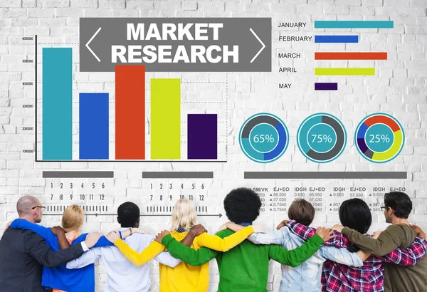 Дослідження ринку, концепція маркетингової стратегії — стокове фото