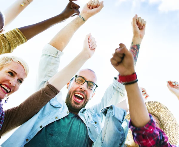 Grupo de Personas Armas Elevadas Concepto — Foto de Stock