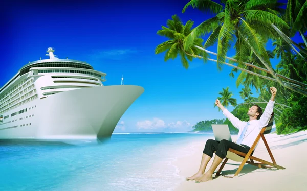 Hombre de negocios Vacation Beach Concept —  Fotos de Stock