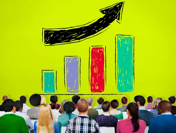 Bar Graph Growth Moving Up Concept — Stock Photo, Image