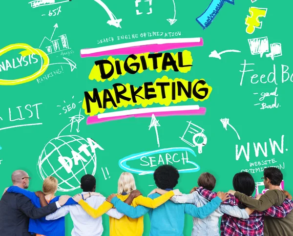 Mensen en digitale Marketing Concept — Stockfoto