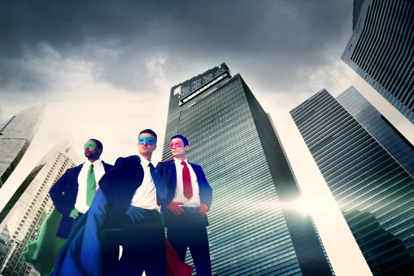 Businessmen in Superhero costumes — Stock Photo, Image