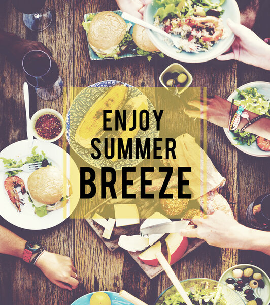 Friends Dining Outdoors