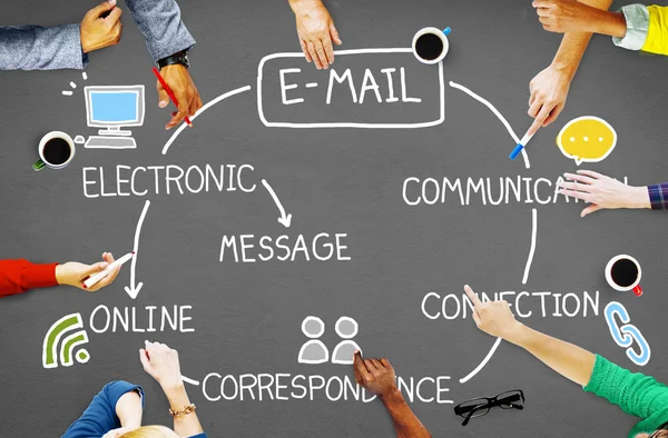 Comunicazione dei contenuti dei dati email — Foto Stock