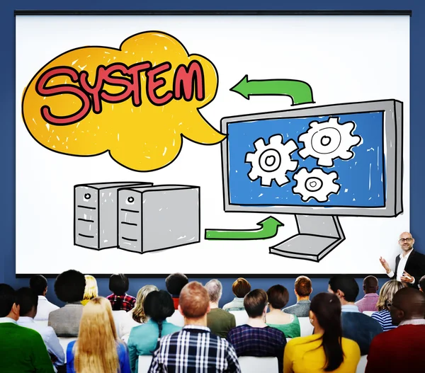 System połączenia technologii — Zdjęcie stockowe