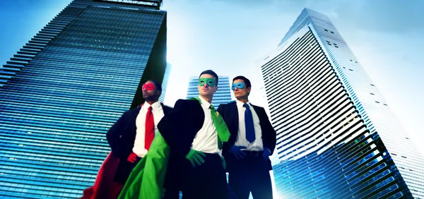 Businessmen in Superhero costumes — Stock Photo, Image