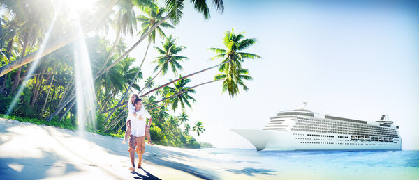 Couple at Beach, Holiday Concept