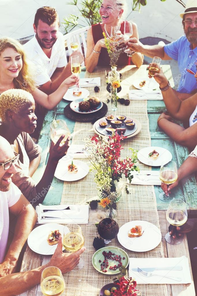 People Having Luncheon Outdoors