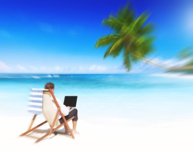 İşadamı Beach kavramı üzerinde çalışma