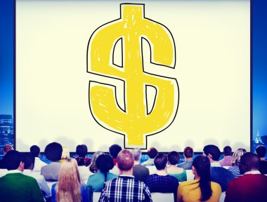 Grup iş adamları ve dolar işareti