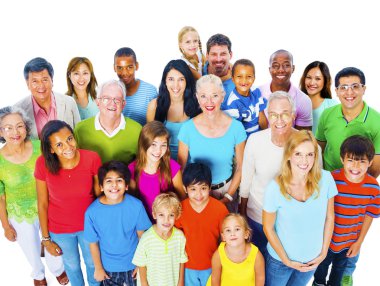 Group of diversity people and children  clipart