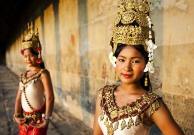 Traditional Aspara Dancers Concept clipart