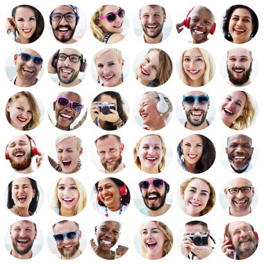 Farklı çok ırklı kişi portresi