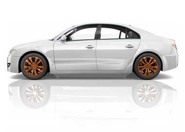 Araba, ulaşım 3d illüstrasyon kavramı