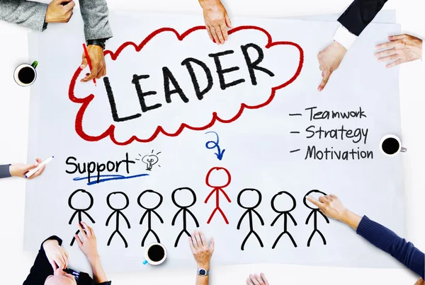 Leader Teamwork Strategiekonzept — Stockfoto