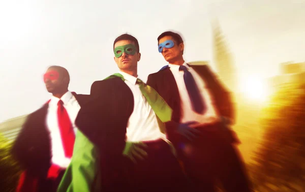 Superhero Businessmen Cityscape Concept — Stock Photo, Image