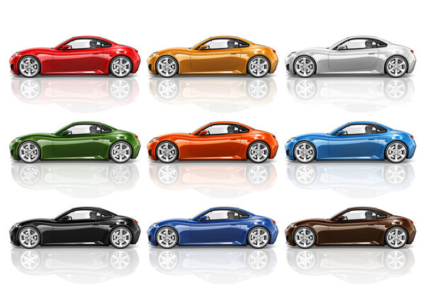 Cars, Transportation 3D Illustration Concept