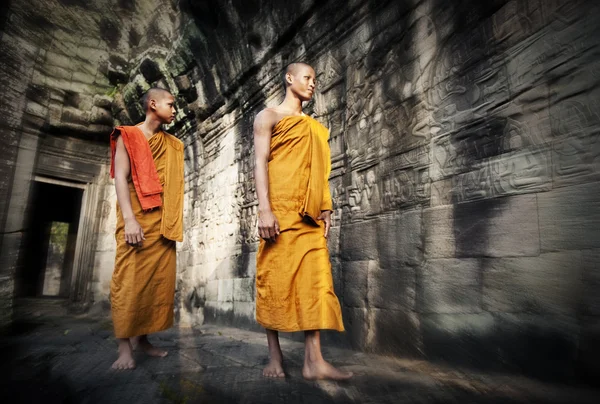 Contemplando o Conceito do Budismo Monge — Fotografia de Stock