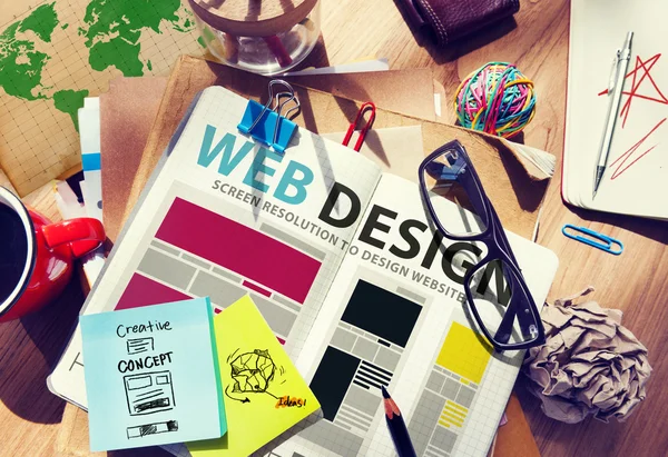Webdesign, Medieninformationskonzept — Stockfoto