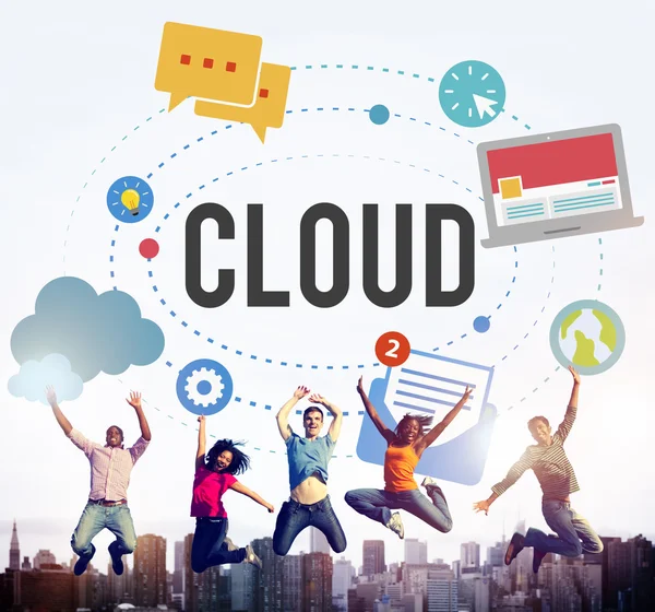 Cloud computing netwerk concept — Stockfoto