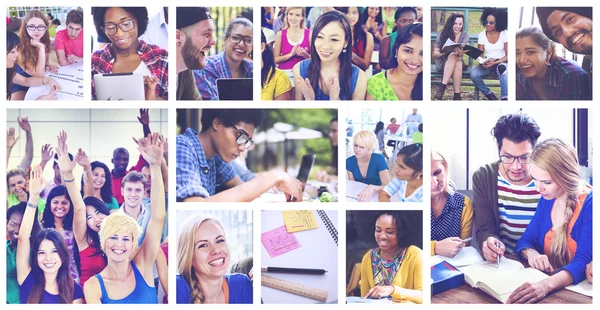 Diversi studenti in Collage — Foto Stock