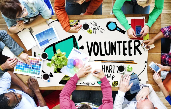 Group of Business People and Volunteer — Stock Photo, Image