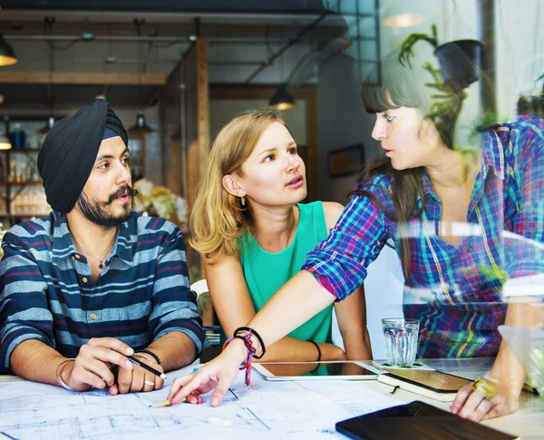 Designers Teamwork, Planning Interior Concept — Stock Photo, Image