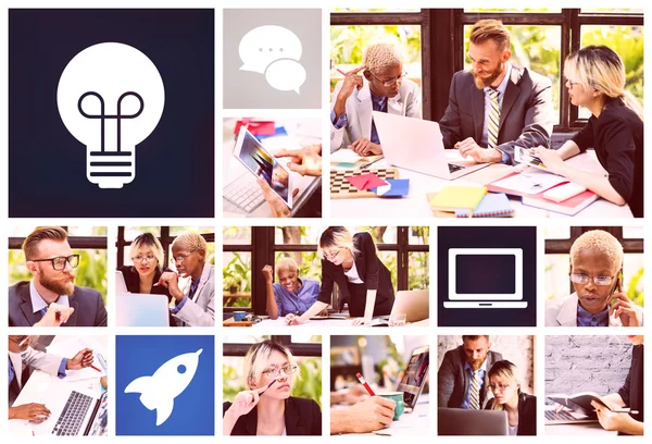 Business mensen werken collage — Stockfoto