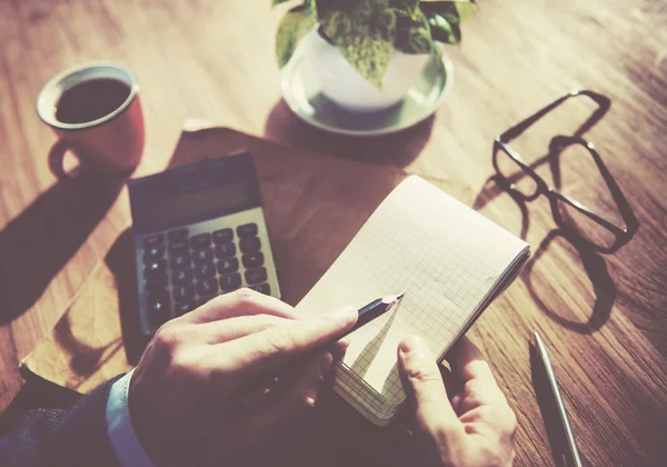 Empresario Trabajando, Concepto de Planificación — Foto de Stock