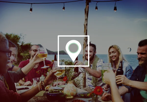 Location Navigation and friends Concept — Stock Photo, Image