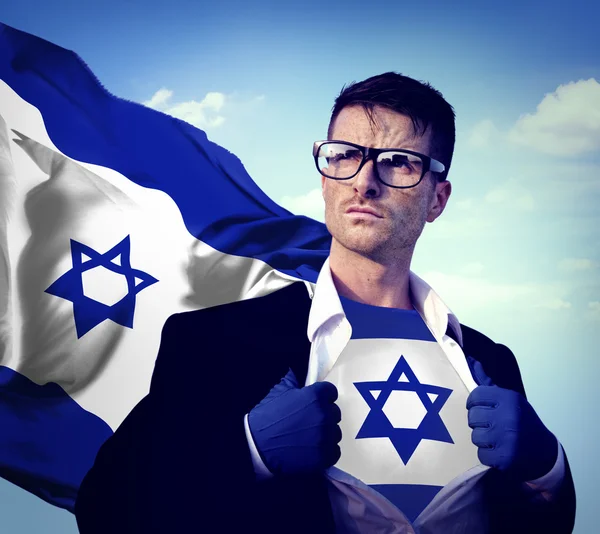 Superheld zakenman Israëlische Concept — Stockfoto