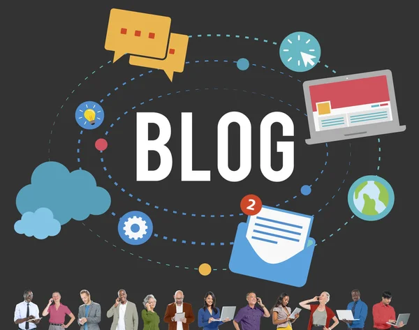 Blogging Media, Social Media koncepció — Stock Fotó