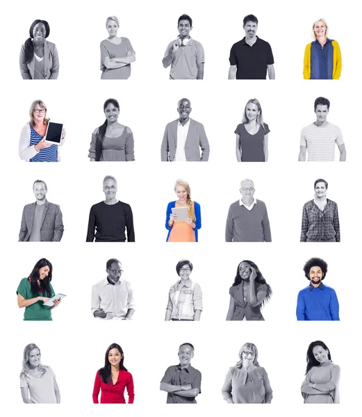 Persone diverse e concetto di comunicazione globale — Foto Stock