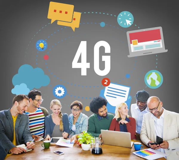 4G Telecommunication Networking Concept — Stock Photo, Image