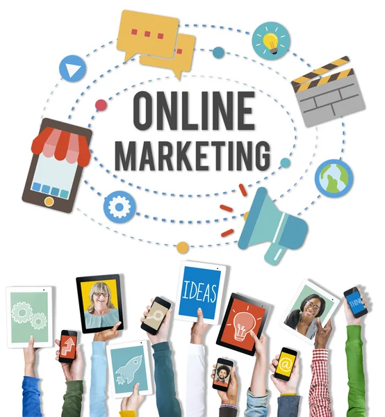 Online Marketing bevordering — Stockfoto