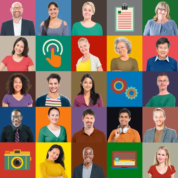 Multi-etnische mensen en technologie Concept — Stockfoto