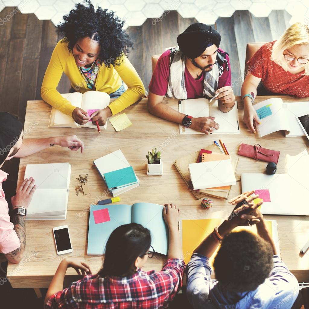 business people brainstorming in office