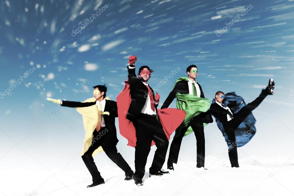 Businessmen Superheros Success Concept
