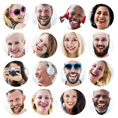 Farklı çok ırklı kişi portresi