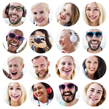 Farklı çok ırklı kişi portresi