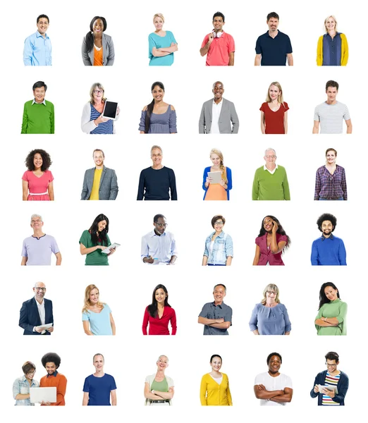 Pessoas Diversas e Conceito Global de Comunicação — Fotografia de Stock