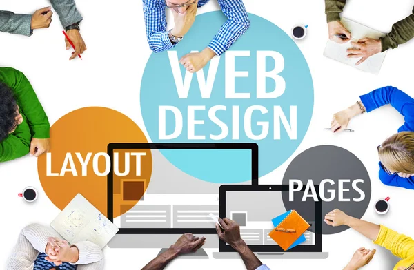 Business People con concetto di Web Design — Foto Stock