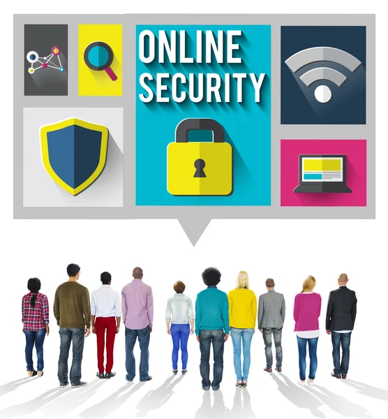 Olika människor och Online-säkerhet — Stockfoto