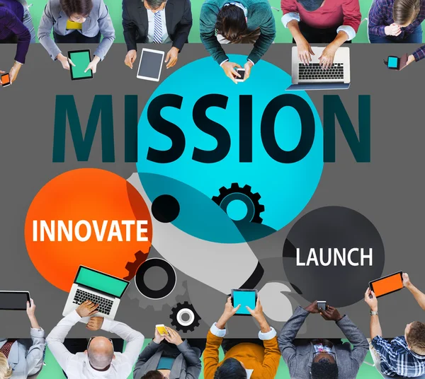 Misszió innováció fogalma — Stock Fotó