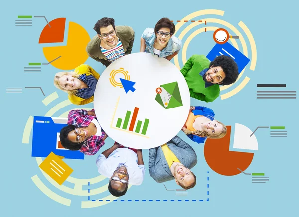 Group of People and network — Stock Photo, Image