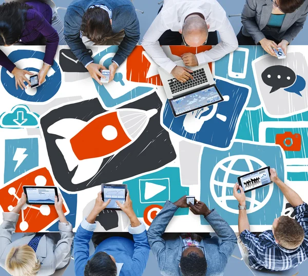 Social Media starten Strategie — Stockfoto