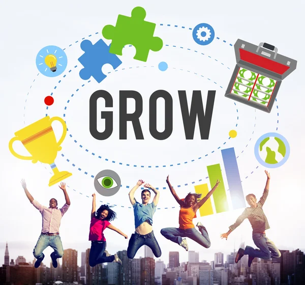 Grow Acheievment Goals Concept — Stock Photo, Image